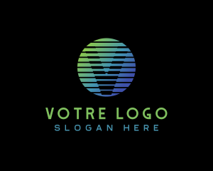 Creative Tech Media Letter V Logo