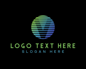 Gradient - Creative Tech Media Letter V logo design