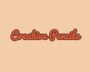 Retro Cursive Text logo design