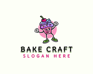 Sweet Cupcake Cartoon logo design