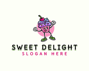 Sweet Cupcake Cartoon logo design