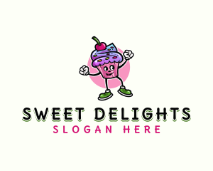 Sweet Cupcake Cartoon logo design