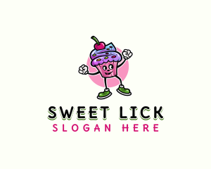 Sweet Cupcake Cartoon logo design