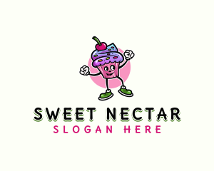 Sweet Cupcake Cartoon logo design