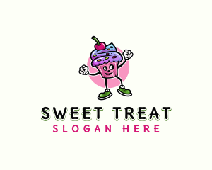 Sweet Cupcake Cartoon logo design