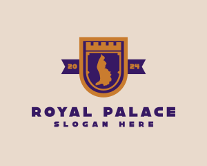 Palace - Liechtenstein Map Castle logo design