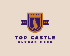 Liechtenstein Map Castle logo design