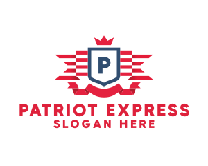 Patriot Crown Banner logo design