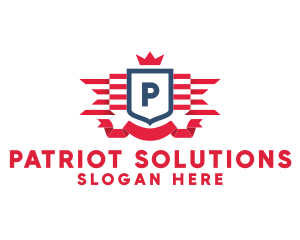 Patriot Crown Banner logo design