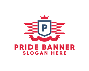 Patriot Crown Banner logo design