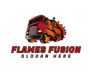 Flaming Fast Truck logo design