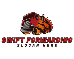 Flaming Fast Truck logo design