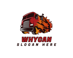 Flaming Fast Truck logo design