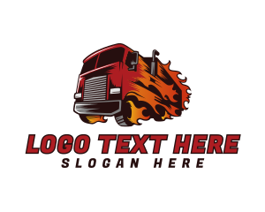 Fast - Flaming Fast Truck logo design