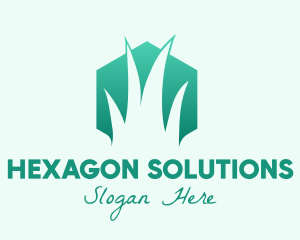 Natural Hexagon Grass logo design