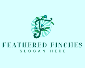 Floral Gardening Letter F logo design