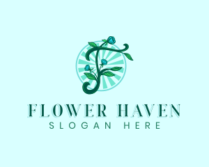 Floral Gardening Letter F logo design