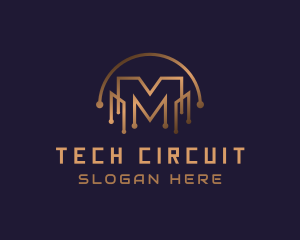 Circuitry - Crypto Circuitry Letter M logo design