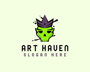 Skull Crown Paint logo design