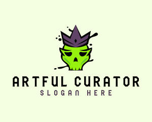 Skull Crown Paint logo design