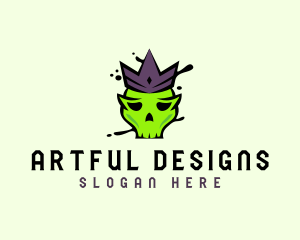 Skull Crown Paint logo design