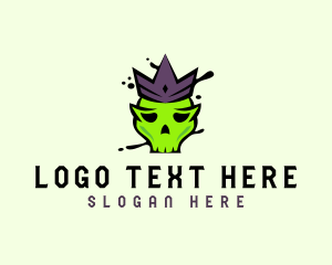 Horror - Skull Crown Graffiti logo design
