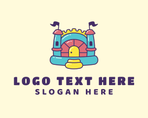 Kids - Colorful Bounce House Castle logo design