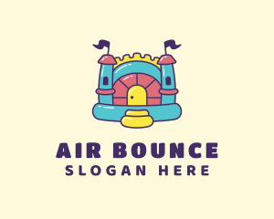 Colorful Bounce House Castle logo design