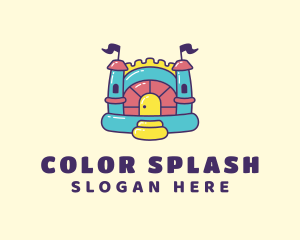 Colorful Bounce House Castle logo design