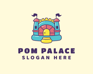 Colorful Bounce House Castle logo design