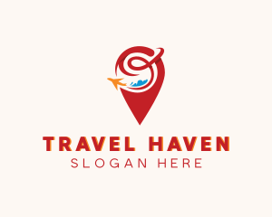 Airplane Travel Destination logo design
