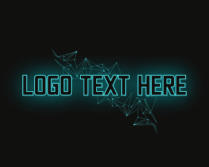 Cyberspace - Futuristic Neon Tech logo design