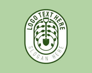Vine - Garden Botanical Shovel logo design