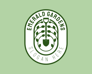 Garden Botanical Shovel logo design