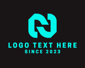 Blue - Software Company Letter N logo design