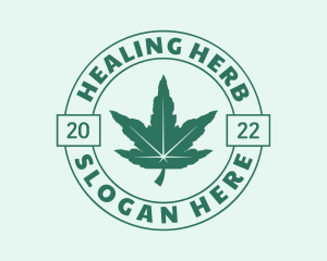 Organic Cannabis Herb logo design