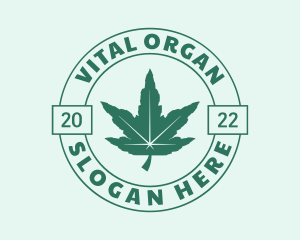 Organic Cannabis Herb logo design