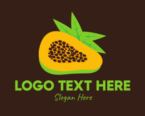 Fresh - Tropical Papaya Fruit logo design