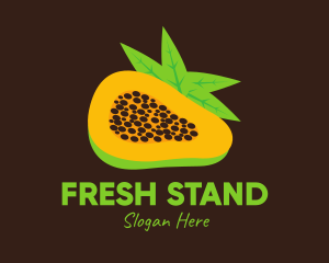 Stand - Tropical Papaya Fruit logo design