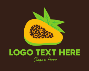 Salad Bar - Tropical Papaya Fruit logo design