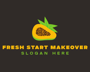 Papaya Fruit Slice logo design