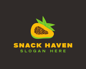 Papaya Fruit Slice logo design