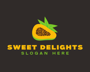 Papaya Fruit Slice logo design