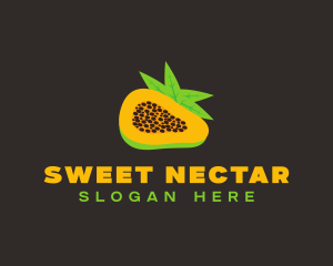 Papaya Fruit Slice logo design