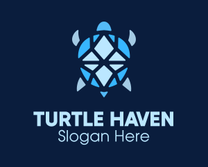 Turtle - Blue Gem Turtle logo design