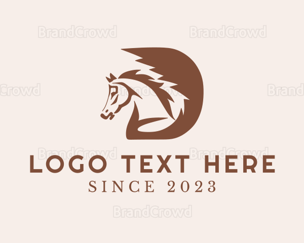 Wild Horse Letter D Logo