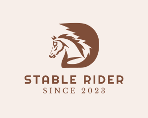 Horseman - Wild Horse Letter D logo design