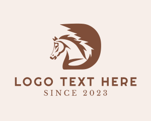 Horseman - Wild Horse Letter D logo design