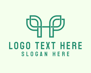 Sprout - Herbal Letter H logo design