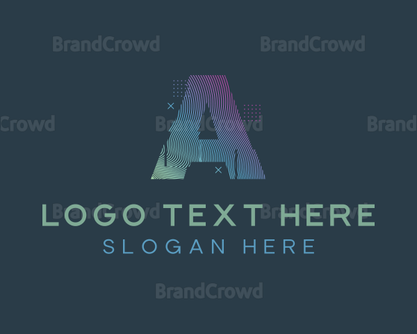 Modern Glitch Letter A Logo